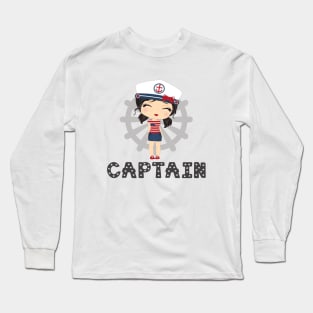 Captain girl (black) Long Sleeve T-Shirt